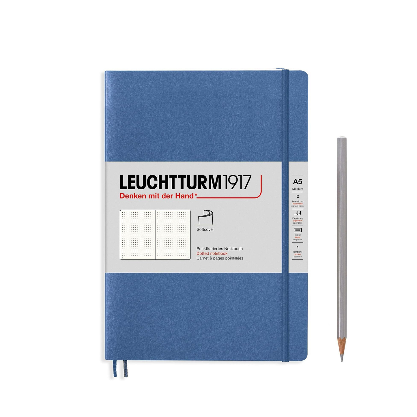 Medium A5 Denim - Dotted Softcover Notebook