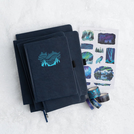 8x8 Northern Lights - Square Dot Grid Notebook