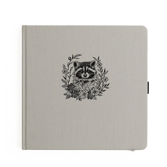 8X8 Radiant Racoon - Square Dot Grid Notebook
