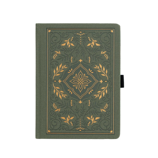 Storybook In Vintage Olive - Lettersize in Dot Grid Notebook