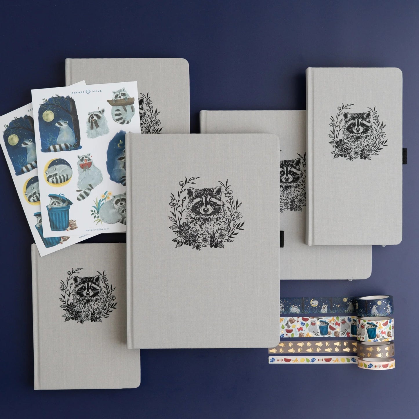 8X8 Radiant Racoon - Square Dot Grid Notebook