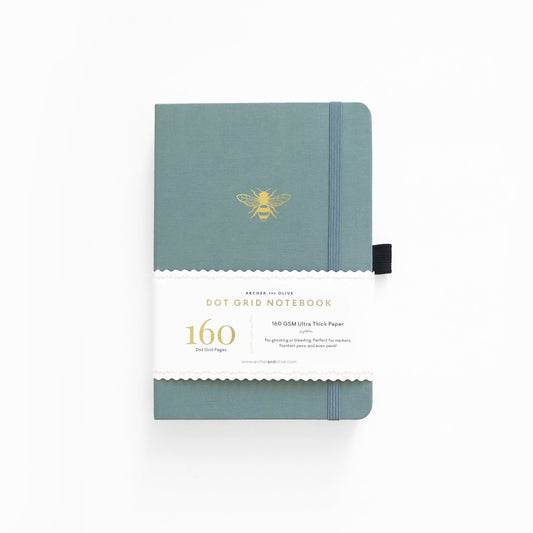 A5 Vintage Bee - White Dot Grid Notebook