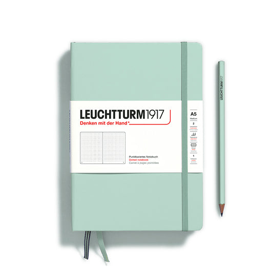Medium A5 Mint Green - Dotted Hardcover Notebook