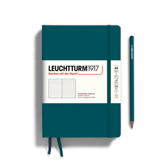 Medium A5 Pacific Green - Dotted Hardcover Notebook