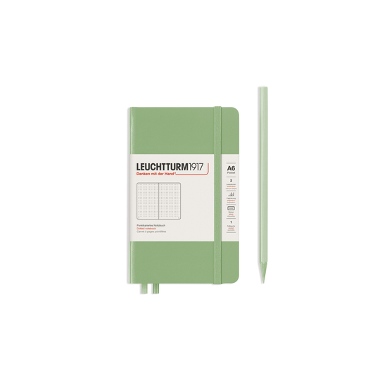 Pocket A6 Sage - Dotted Hardcover Notebook