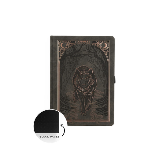 A5 Wolf in the Night - Blackout Notebook