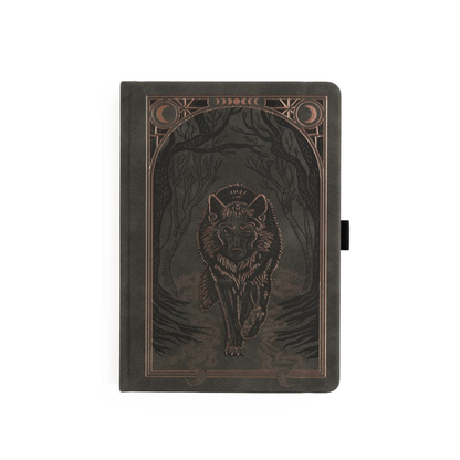 B5 Wolf in the Night - Dot Grid Notebook