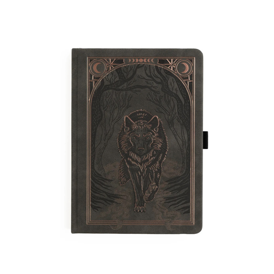 B5 Wolf in the Night - Dot Grid Notebook