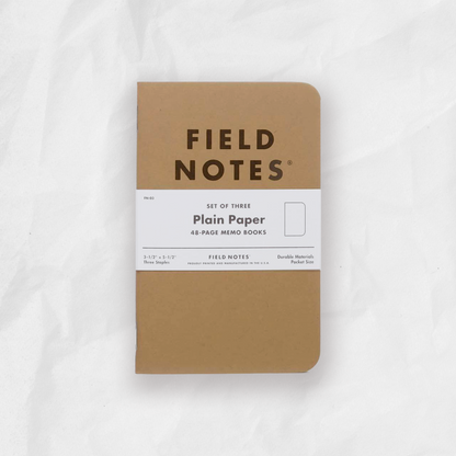Field Notes - Kraft Notebook Set (3 Pack) - Plain Paper
