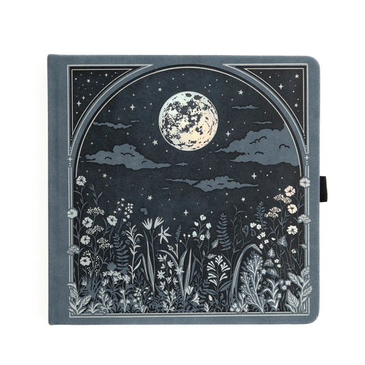 8x8 Moonlit Garden - Ivory Dot Grid Notebook