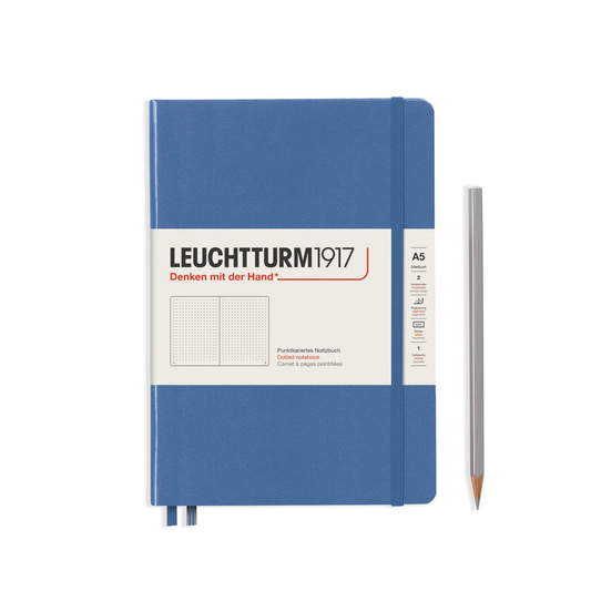 Medium A5 Denim - Dotted Hardcover Notebook