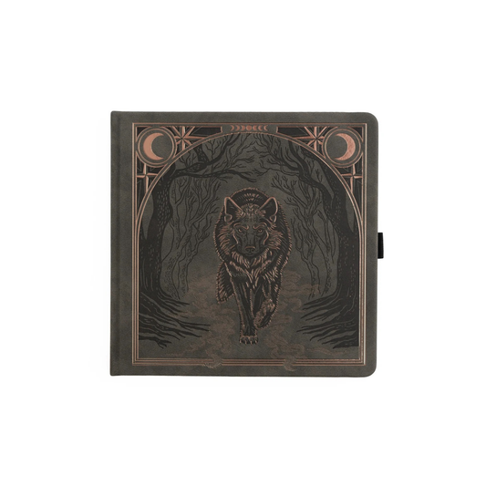 8x8 Wolf in the Night - Square Dot Grid Notebook