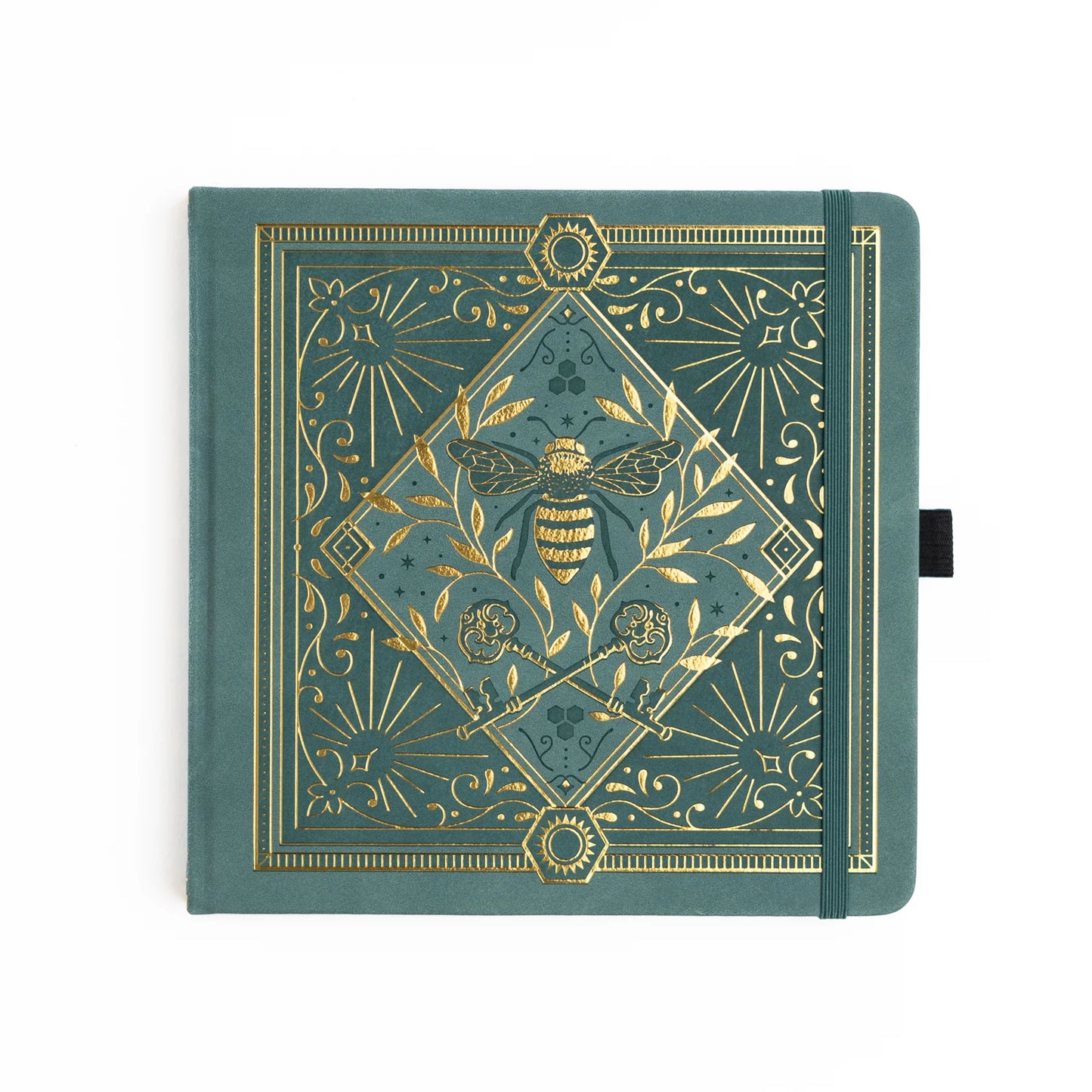 8x8 Keeper of the Bees in Soft Teal - Dot Grid Notebook