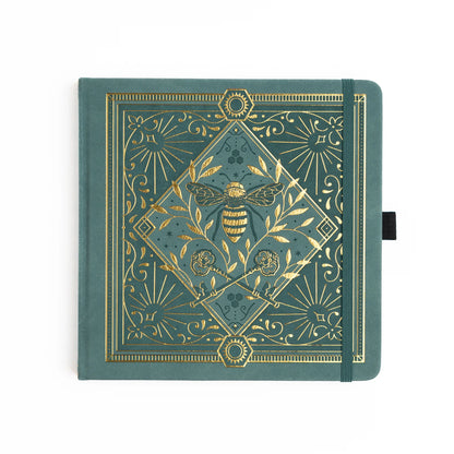 8x8 Keeper of the Bees in Soft Teal - Dot Grid Notebook