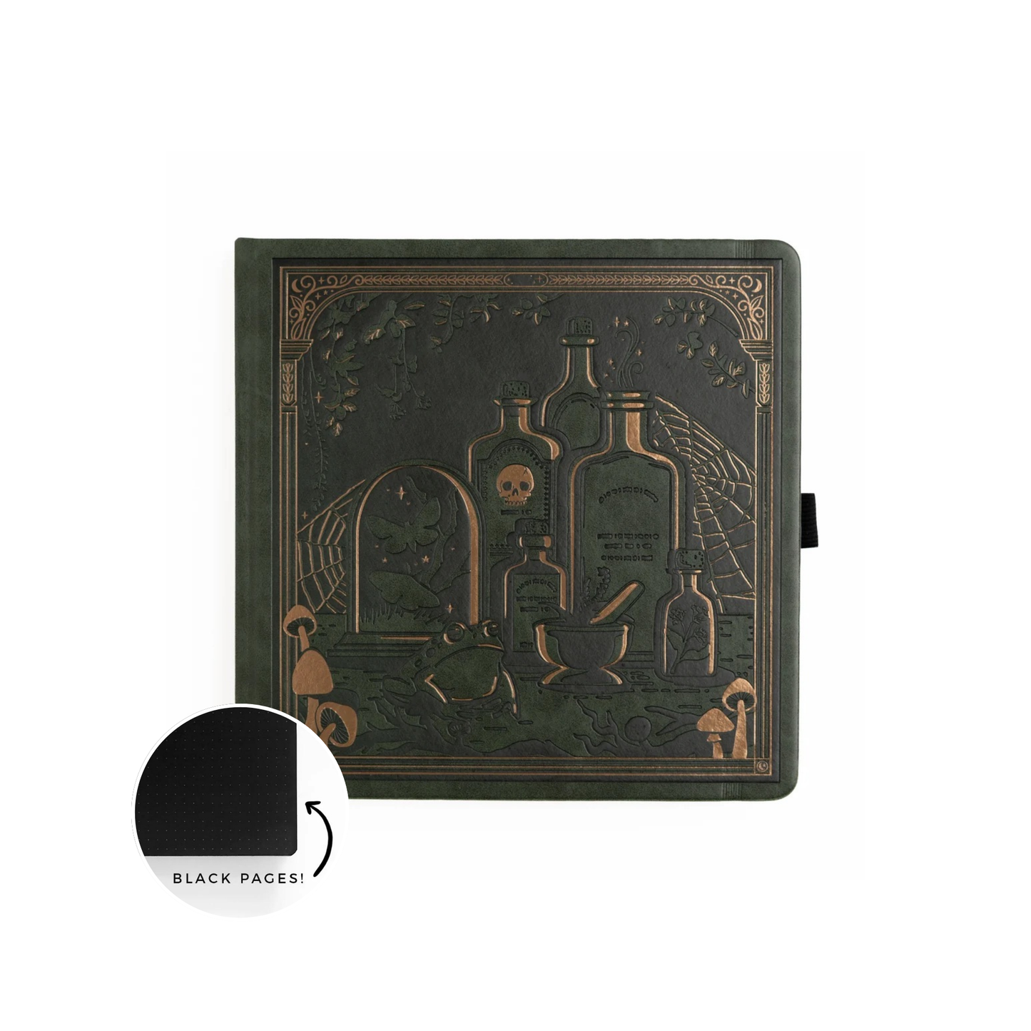 8x8 Apothecary Shelf - Blackout Notebook - Square Dot Grid Notebook