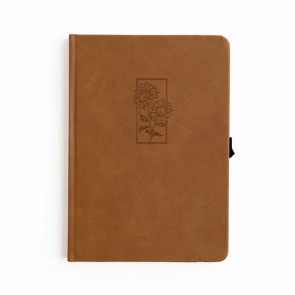 A5 Sunflower - 128 Pages - White Dot Grid Notebook