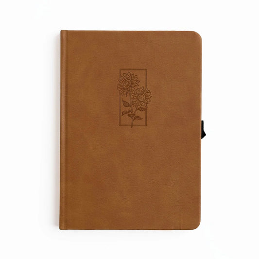 A5 Sunflower - 128 Pages - White Dot Grid Notebook