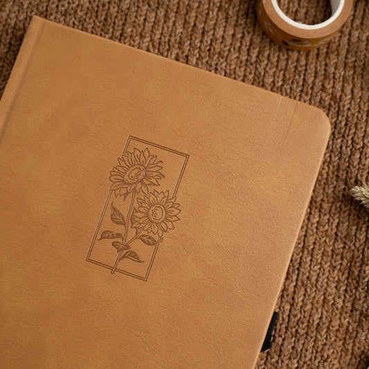 A5 Sunflower - 128 Pages - White Dot Grid Notebook