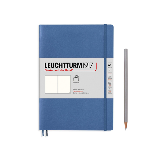 Medium A5 Denim - Plain Softcover Notebook
