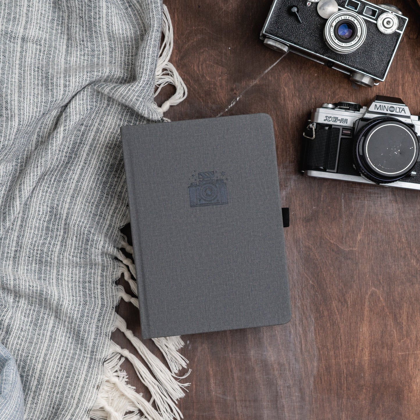 8x8 Vintage Camera - White Dot Grid Notebook