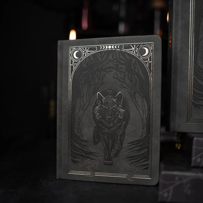 B6 Wolf in the Night - Dot Grid Notebook