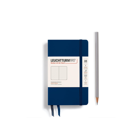 Pocket A6 Navy - Dotted Hardcover Notebook