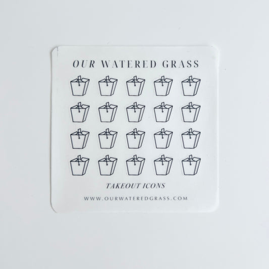 Takeout Icon Sticker Sheet