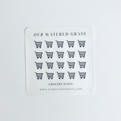 Grocery Icon Sticker Sheet