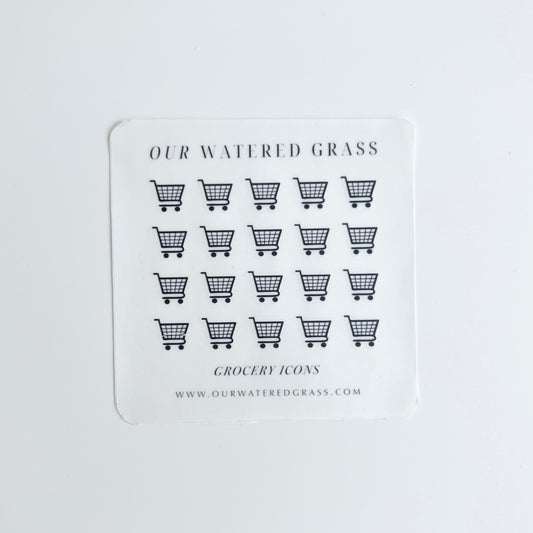Grocery Icon Sticker Sheet