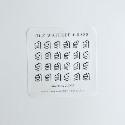 Shower Icon Sticker Sheet