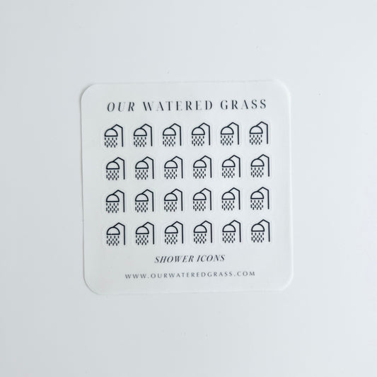 Shower Icon Sticker Sheet