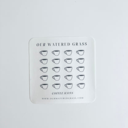 Coffee Icon Sticker Sheet