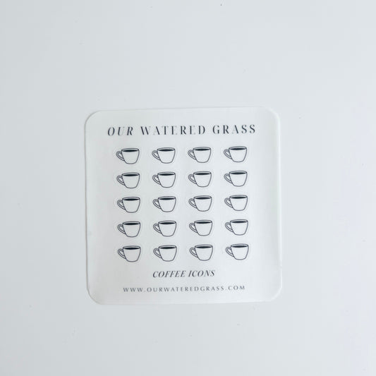 Coffee Icon Sticker Sheet
