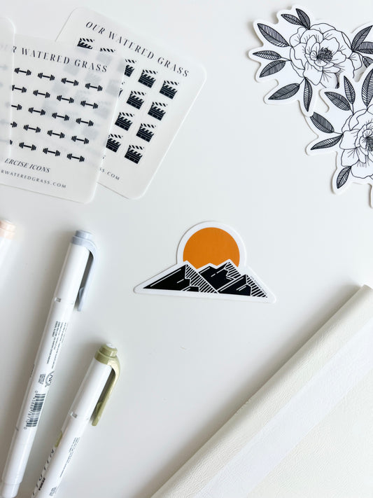 Mountain Sun Die Cut Sticker