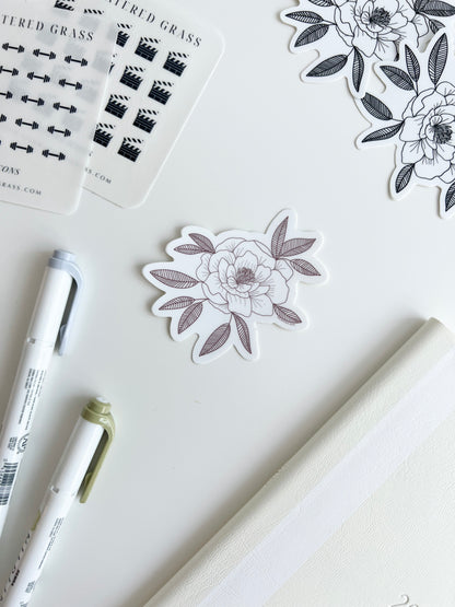 Pink Peony Die Cut Sticker