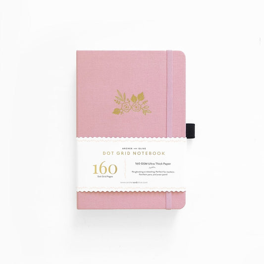 A5 Light Pink - White Dot Grid Notebook
