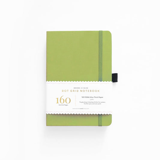 A5 Lime Green - White Dot Grid Notebook