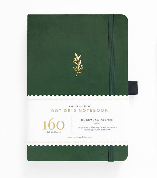 A5 Green: Special Edition - White Dot Grid Notebook (Plant Based Bride)