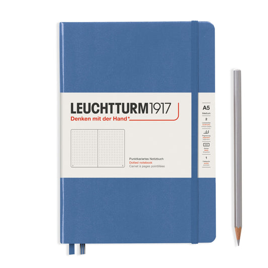 Medium A5 Denim - Dotted Hardcover Notebook