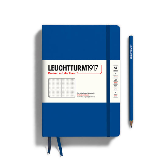 Medium A5 Royal Blue - Dotted Hardcover Notebook
