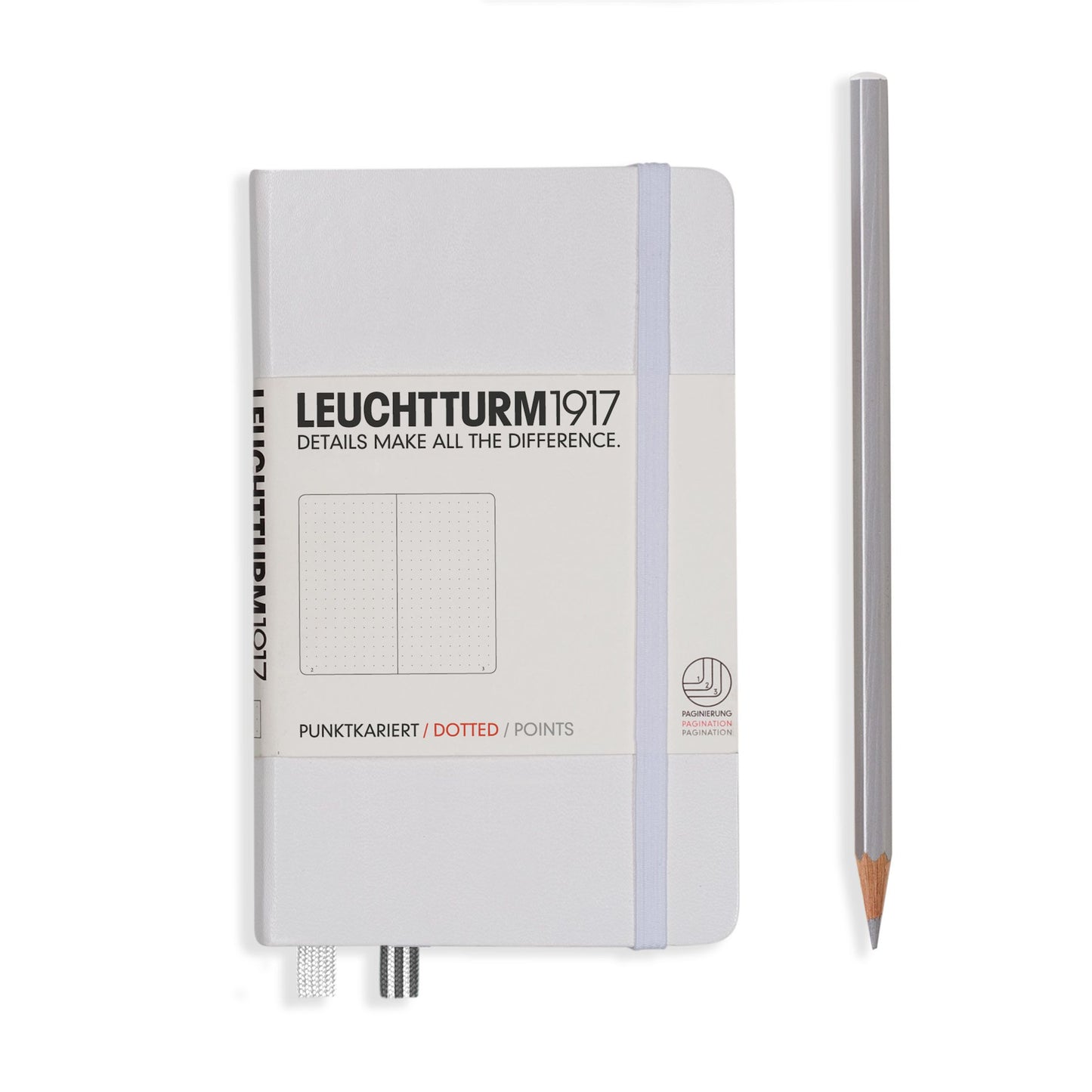 Pocket A6 White - Dotted Hardcover Notebook